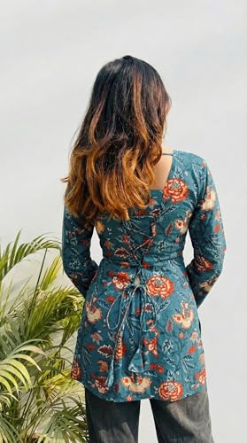 Image of ANNI Designer Women's Viscose Blend Printed Short Kurti | Short Kurti for Women | Stylish Kurti for Woman | Trendy Short Kurtis for Woman | Kurti Kurtas for Woman