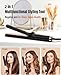 360° Airflow Styler Curling Iron, 2 in 1 Hair Straightener and Curler with Vented Cool Air to Lock in Style, 1.25 Inch Extra Long Flat Iron Curling Iron in One, Dual Voltage for Travel, LCD Display