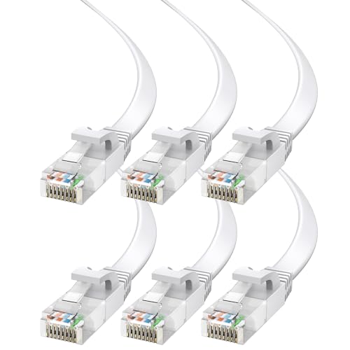 Cable Ethernet Cat6 Maximm 6 unidades 6.1m Blanco plano miniatura 1