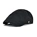 VOBOOM Cotton Flat Cap Cabbie Hat Gatsby Ivy Cap Irish Hunting Hat Newsboy (Black)