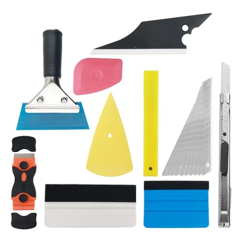 18PCS Window Tint Car Kit,Multi-Function Car Window Tint Kit Includes Scraper,Felt Scraper,Mini Vinyl Scrapers and Cutting Knife with Blade,Professtional Tints Kits for Cars