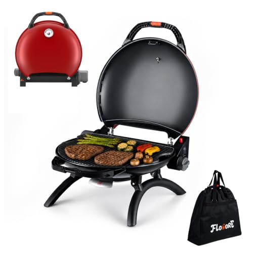 Camping Grill Propane Portable Propane Gas Grill, Red