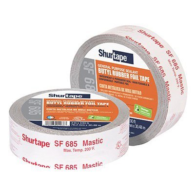 Shurtape SF-685/SI333 Shurflex Indoor/Outdoor Mastic On A Roll, 100' Length x 3" Width, Silver