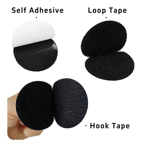 Image of 30 Pairs 1.5 Inch Round Hook and Loop Dots, Double Sided Self Adhesive Tape, Black Nylon Sticky Fasteners for Home, Office, Wall Decor, Carpet Gripper, DIY Projects