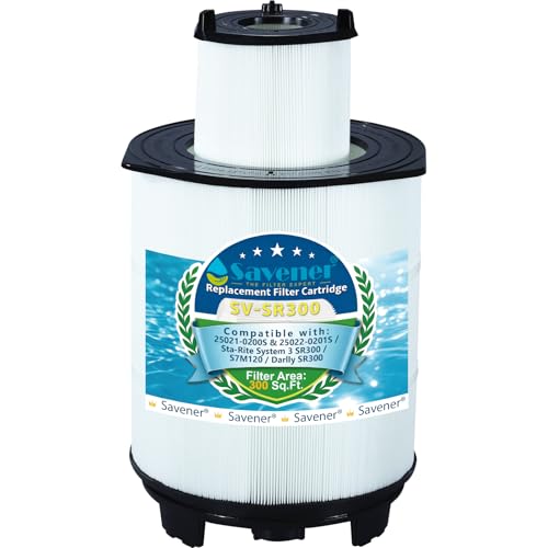 Savener S7M120 System 3 Inner and Outer Pool Filter Compatible with 25021-0200S & 25022-0201S Replacement for Sta-Rite System 3 S7M120 SR300 Pool Filter Cartridge 300 Sq. Ft