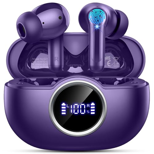 Image of Rinsmola Bluetooth 5.4 Earbuds, 2026 Wireless Headphones 3D-Stereo Ear Buds, 4 ENC Noise Cancelling Mic, 40+Hrs USB-C in-Ear Earphone, IP-X7 Waterproof Sport Workout Gym for Laptop Pad Android iOS