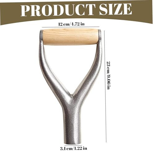 Poignée de pelle en D 31mm en métal et bois pour outil de jardin - 6
