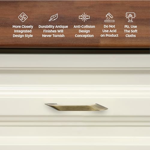 Image of LAPO 4 Inch Cabinet Handles for Drawer, Ideal for Kitchen and Wardrobe, Reliable Grip Design, Easy Installation, 3 Years Warranty (96mm, Antique Finish, Pack of 10) - Twist