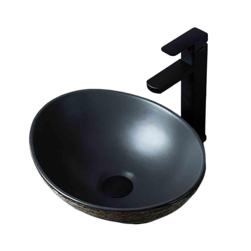 Lavabo de salle de bain vintage noir idéal pour le ménage du balcon et l'intérieur de la maison