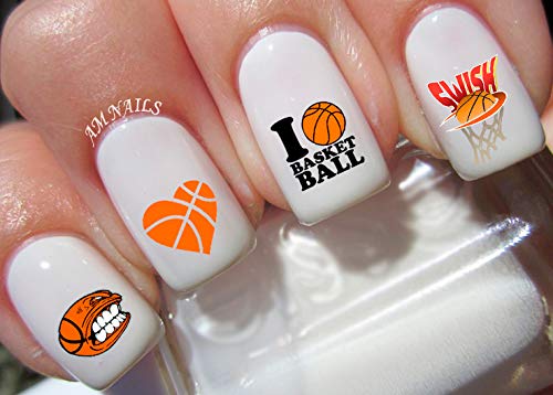Basketball Water Nail Art Transfers Stickers Decals - Set of 60 - A12351
