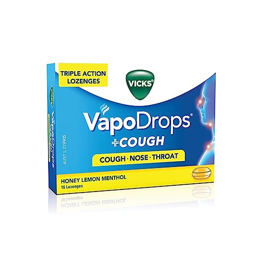 Vicks VapoDrops +COUGH Honey Lemon Menthol lozenges 16ct