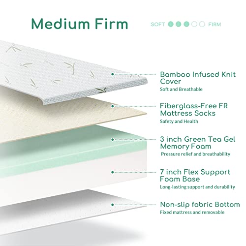 Airdown-Full-Mattress-10-Inch-Memory-Foam-Mattress-in-a-Box-with-Breathable-Bamboo-Cover-Medium-Firm-Green-Tea-Gel-Mattress-for-Pressure-Relieving-CertiPUR-US-Certified-Made-in-USA