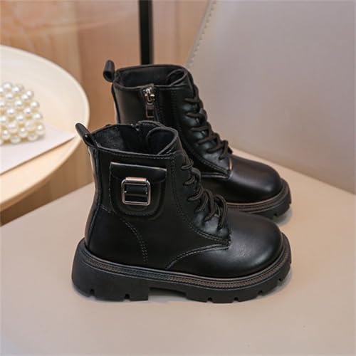 Girls Ankle Boots Fashion Lace Up Round Toe Side Zipper Combat Boots - image 6