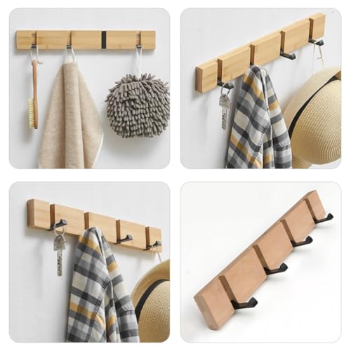 Perchero de pared Toddmomy con 4 ganchos de aluminio para colgar chaquetas 4