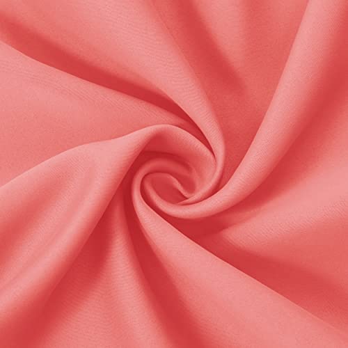 Image of LEMOMO Blackout Curtains 66 x 95 inch /Coral Curtains Set of 2 Panels /Thermal Insulated Room Darkening Bedroom Curtains