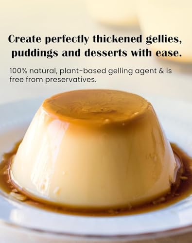 Meron Agar Agar Powder 100 g | 100% Pure Plant-Based Gelatin | Veg Gelatin Substitute | High Gel Strength | Ideal for Jelly, Pudding, Cakes, Gummies, Molecular Gastronomy & Vegan Recipes