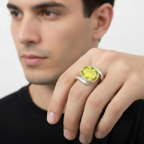 Image of 55Carat Choose Your Color Natural Gemstone Silver Statement Rings for Gift Corssover Style Size 5 to 12