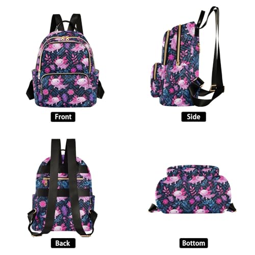 Image of ALAZA Cute Axolotl Animal Women Backpack Purse Ladies Fashion Shoulder Bag Daypack Travel Bag 10L