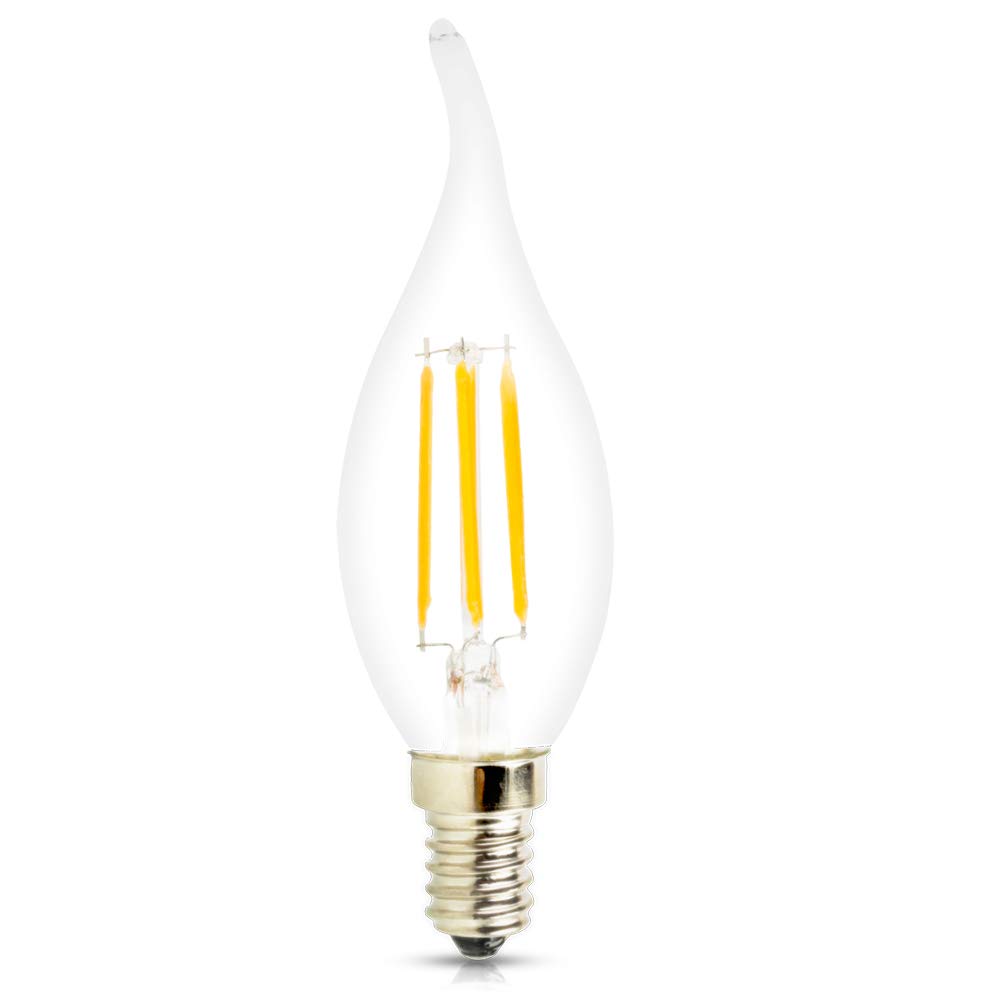 Mengjay 1 Pcs LED Candelabra Bulbs 4W 2700K Warm White Candle Light Bulbs 360LM E12 Base Chandelier LED