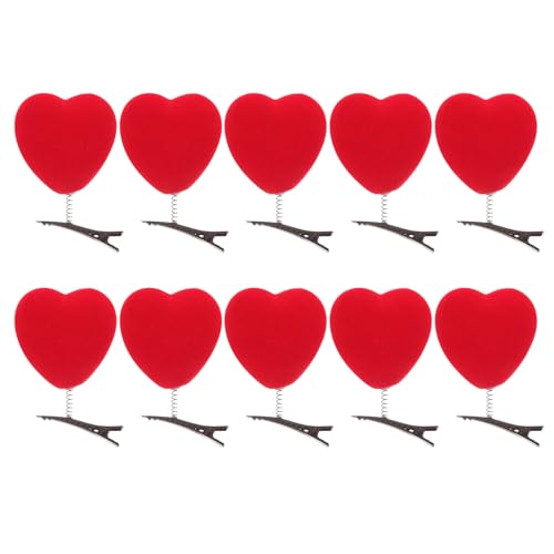Pinces à cheveux cœur Lurrose (lot de 10) pour coiffure Saint-Valentin