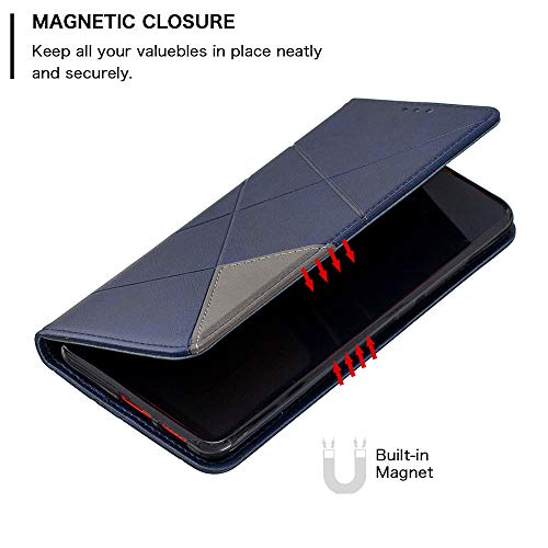 Capa carteira para Galaxy Note10 Pro com fecho magnético em couro sintético para Samsung Note10+ SM-