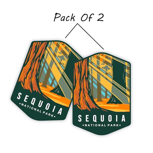 Image of eDesign Sequoia National Park Sticker | 2-Pack | - 4 Inches - National Park Stickers for Waterbottle Scrapbook Car Truck SUV Van Window Bumper Wall Laptop Tablet Cup Tumbler and Any Smooth Surface