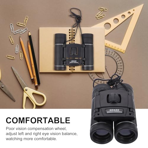 Healeved binoculares compactos mini 40x22 negro miniatura 3