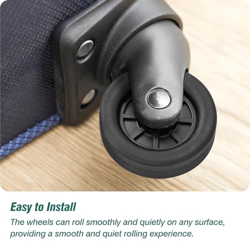 4pcs Luggage Wheels Replacement OD 50mm, Rubber Repair Suitcase Swivel Casters, Wear Resistant Mute Parts Black, EAC53
