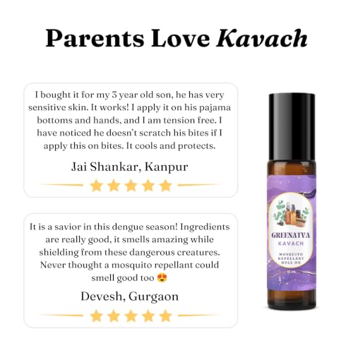 Image of Kavach by Greenatva Mosquito Repellent Roll On, Set of 2, 10ml