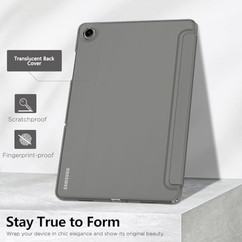 Image of MoKo for Samsung Galaxy Tab A11 Plus / A11+ Case 11 Inch 2026, Galaxy Tab A9 Plus / A9+ Case 11 Inch 2024, Slim Stand Hard PC Translucent Back Shell Smart Cover, Auto Wake /Sleep, Stone Gray