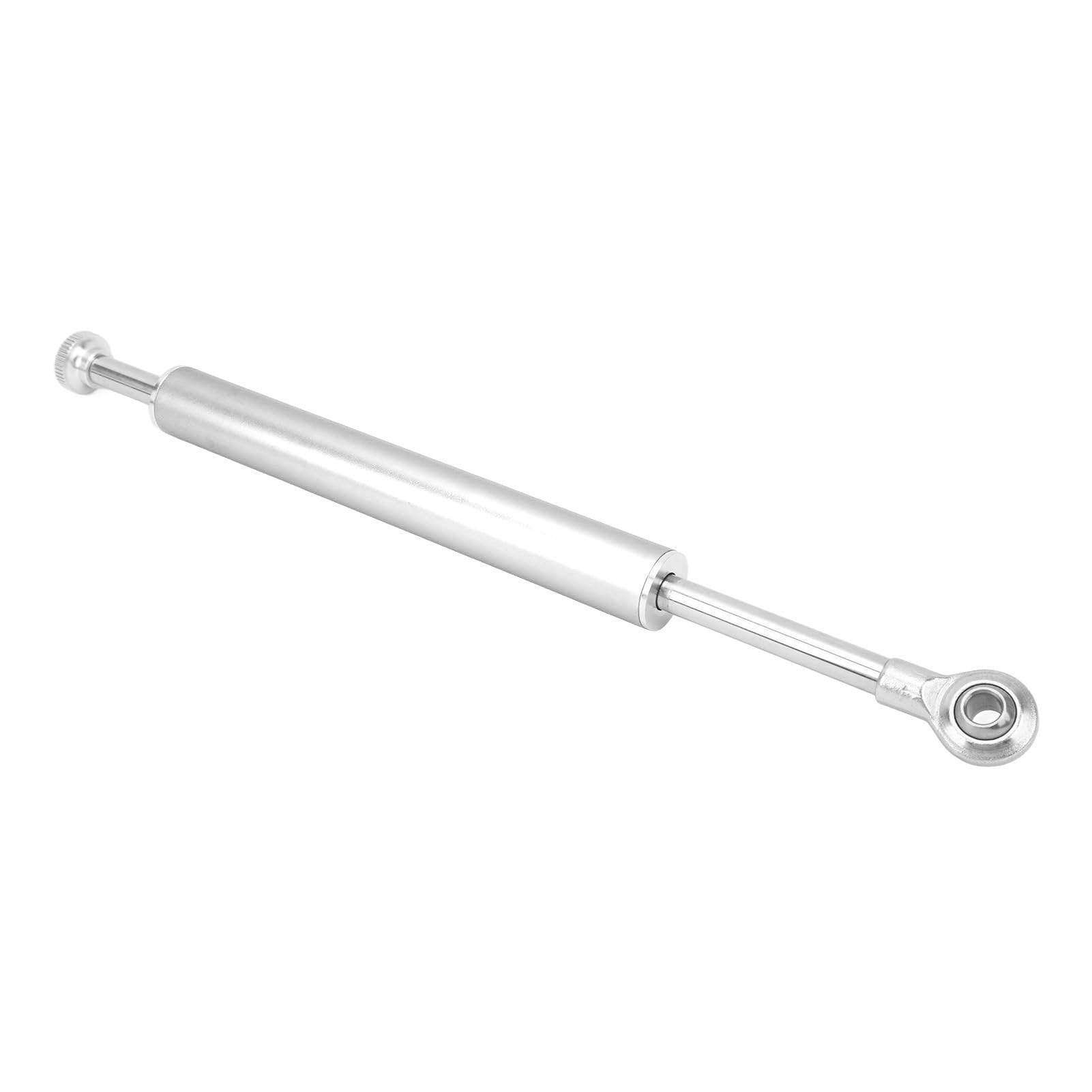 Einstellbarer Lenkungsdämpfer-Stabilisator, Motorrad-Lenkungsdämpfer 330 Mm Universal-Aluminium-Lenkungsdämpfer-Stabilisator für die Meisten Motorräder (SILVER)