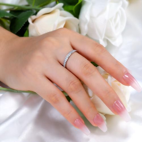 DMSF 3.0MM Moissanite Wedding Band Channel Set Full Eternity Ring for Women - image 8