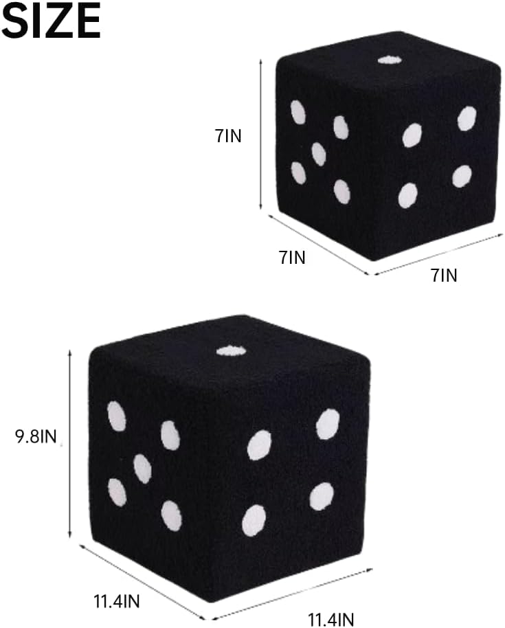 BAFOVY Cube Shaped Small Stool, 7.8x7.8x7.8 Inches, Removable Washable Foot Rest, Changing Shoes Dice Chair for Living Room, Bedroom