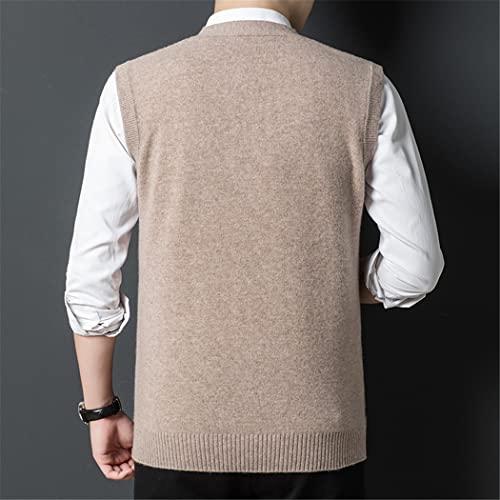 Chaleco de cachemira y lana premium para hombre, suéter elegante de punto con cuello en V 3