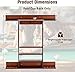 LDAILY Pool Cue Rack Only, Wooden Pool Cue Holder, Holds 8 Cues, 15 Billiard Balls & Ball Rack, Pool Stick Holder Wall Mount for Billiard Room, Club & Man Cave, 31