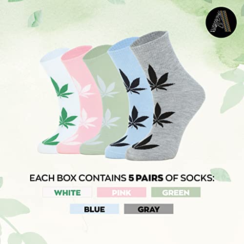 Womens Bamboo Rayon Quarter Ankle Floral Socks 5 Pack Gift Box - Thin Breathable Moisture Wicking Soft Seamless Size 6-102
