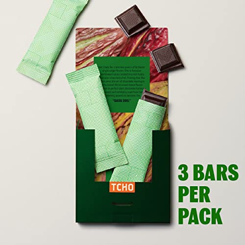 TCHO Dark Duo Chocolate Bars | 10 Pack, 2.5oz Each | 100% Plant Based, Single Origin, USDA Organic, Vegan Friendly, Kosher, Non-GMO, Non-Dairy, Soy Free, Fair Trade Certified Dark Chocolate