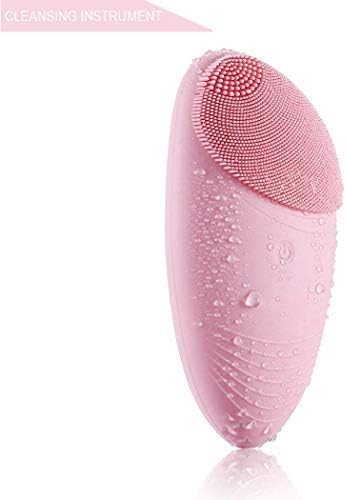 Facial Cleansing Brush - Silicone Facial Cleanser Brush Waterproof Electric Cleansing Instrument, USB Soft Charging Wash Brush Nstrument for All Skin Types -Pink