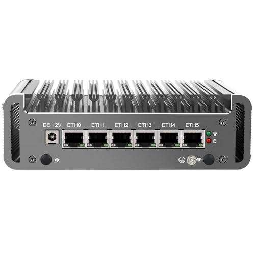 Image of 6 Ports Firewall Micro Appliance /Mini PC, Celeron N5105 Quad Core Firewall Mini PC with 6x2.5G i226-V NICs, Support AES-NI Router PC VPN OPNsense, Barebone