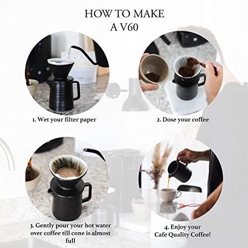 Mondays. Pour Over Coffee Maker Set, Premium Black Ceramic V60 Dripper & Decanter thumb #3