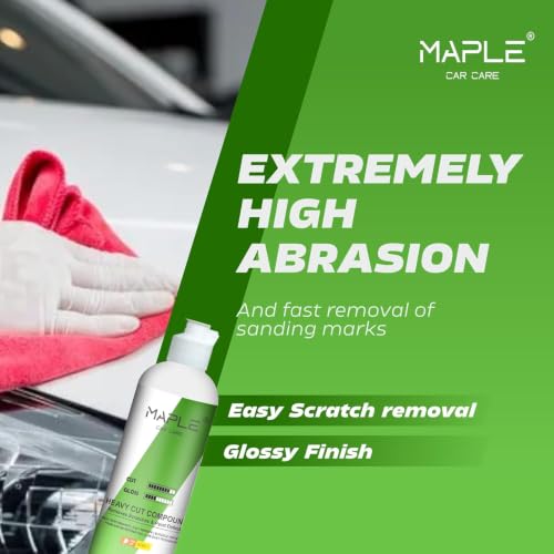 Image of Maple Car Care Heavy Cut Rubbing Compound 1 kg | Car Scratch Remover & Paint Correction Polish | High Abrasion Polishing Compound | Restores Gloss | Suitable for Old & Repainted Car Surfaces
