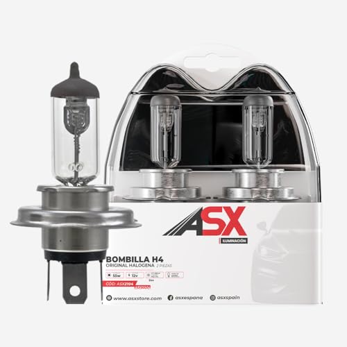 ASX ILUMINACION Bombillas Halógenas H4 24V 60/55W Para Faro Delantero, Luz Amarilla 3000K, Bombilla H4 Para Coche, 2 Unidades