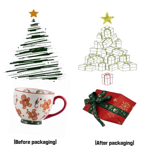 Taza de cerámica navideña con diseño de gingerbread 450 ml miniatura 2