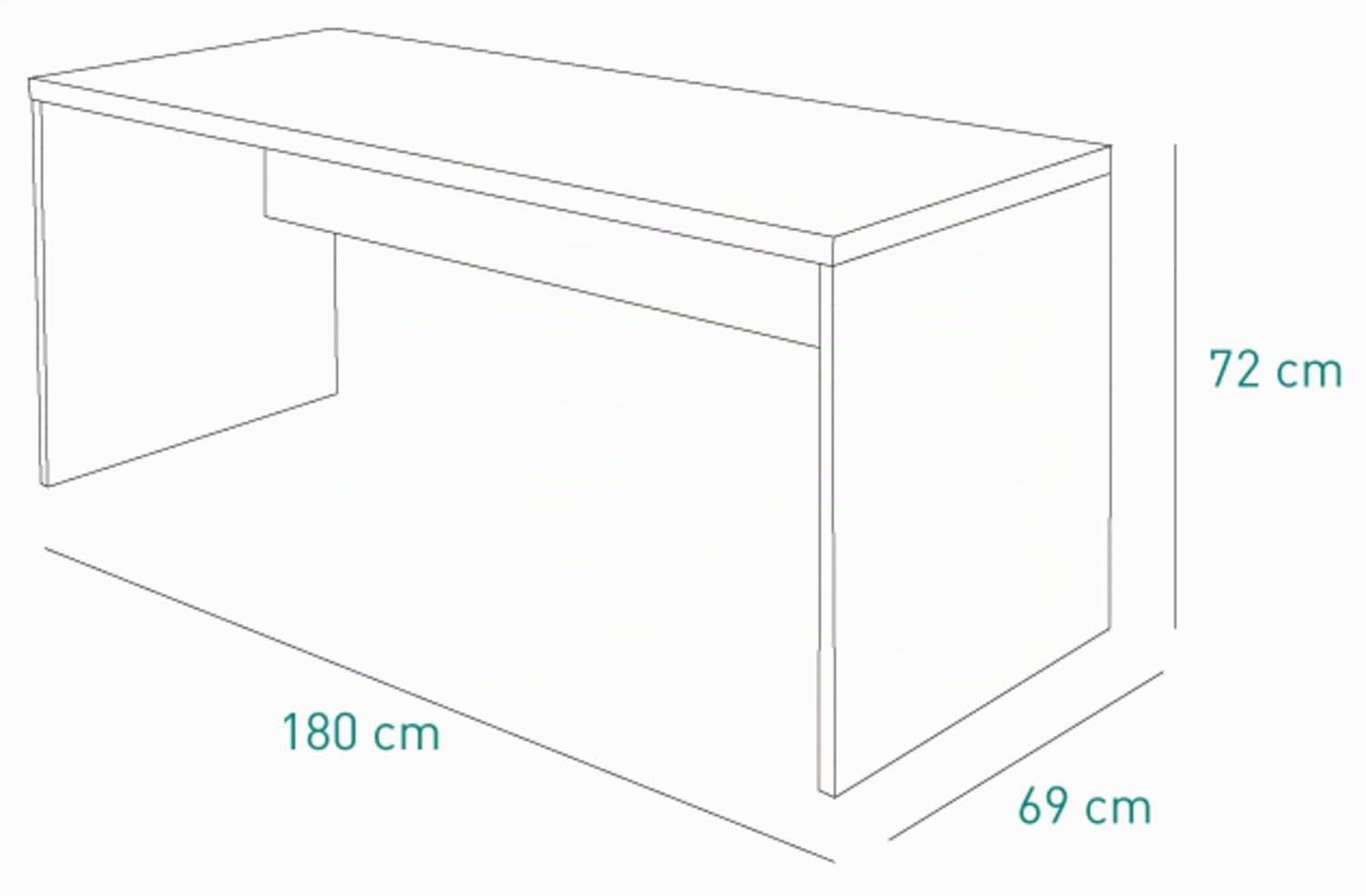 COMPOSAD | Scrivania della Linea DISEGNO, Scrivania Bianca, Porta PC, (LxAxP) 180x73x69 cm, Colore Bianco Laccato, per Studio, Ufficio, Made in Italy