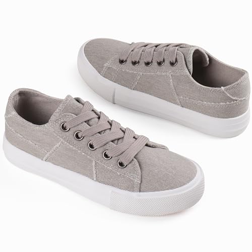 JUDIS Kids Lace up Fashion Canvas Shoes Low Top Casual Walking Sneakers for Boys3