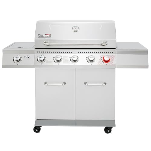 Royal Gourmet 5-Burner Propane Gas Grill with Side Burner, Stainless Steel...