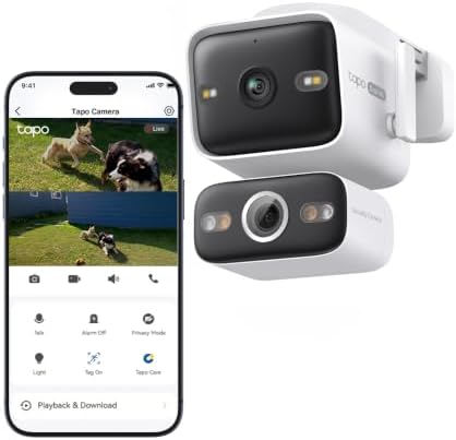 Tapo C575D 4K Dual Lens Outdoor Pan/Tilt Security Cam, PoE, AI Detection