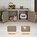 GYMHILL Hidden Cat Litter Box Enclosure, Litter Box Enclosure Furniture with Double Door, Sturdy Resin Scratch-Resistant Cat House, Storage Bench All-Wearther for Indoor Use Against Walls (Grey)