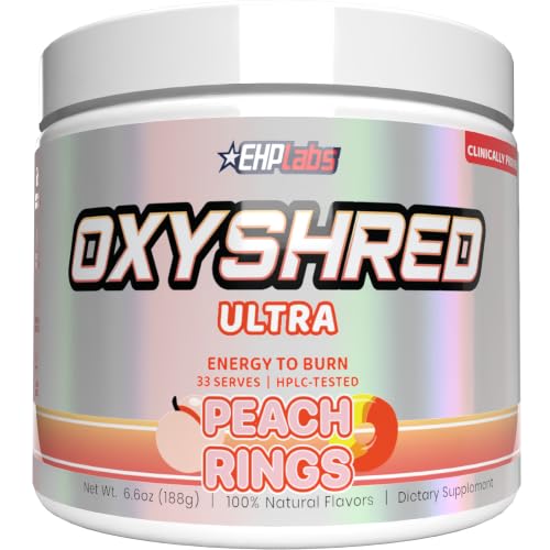 Image of EHP Labs OxyShred Pre Workout Powder - Peach Candy Rings, 33 Servings