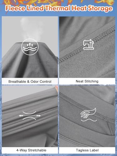 Image of romision Thermal Underwear for Men Stretch Fit, Fleece Base Layer Top & Bottom Set, Insulated Long Johns for Cold Weather Hunting